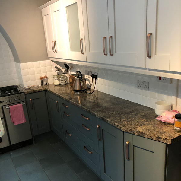 Resprayed kitchen